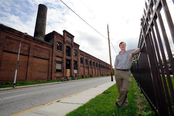 Johns Hopkins, executive director of Baltimore Heritage, at the former American Ice Company plant